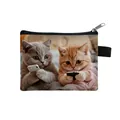 Mini cat coin purse featuring cute cats using smartphones on a rectangular zipper pouch - Cats Playing Phone Style (02)