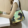 Cat illustration tote bag with adjustable shoulder strap showing casual wear style - Small / Two Cats and Moon (1)