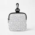 Pochette à friandises pour chien avec motifs de chats et pattes bleues sur toile blanche - Style Carré Patte Chat Bleu Blanc