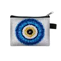 Mini monedero con estampado de mosaico de ojo turco y cierre de cremallera - Pequeño / Estampado Ojo Turco Mosaico