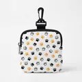 Pochette à friandises portable avec motifs de pattes et crochet de suspension - Style Carré Patte Orange Noir Blanc