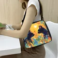 Fashionable cat print tote bag in vibrant yellow with adjustable black shoulder straps - Two Cats Yellow BG (6)