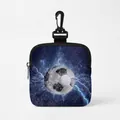 Porte-monnaie football 2026 en polyester avec mousqueton robuste et zip en métal - Carré 10