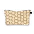 Dachshund theme makeup bag with paw prints pattern and black zipper closure - Full Print Yellow Paw Patterns (6)