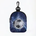 Petit porte-monnaie football en polyester avec fermeture éclair et crochet rotatif - Ovale 10