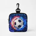 Porte-monnaie football en polyester avec fermeture éclair et mousqueton pour le Mondial 2026 - Carré 11