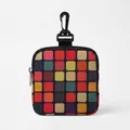 Draagbaar hondensnacktasje met kleurrijk geometrisch patroon en draaibare karabijnhaak - Vintage Color Block Geruit / Vierkant