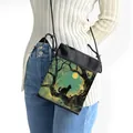 Bolso bandolera de poliéster con estampado de gato negro y luna para mujeres y niños - Estilo Gato Negro del Bosque a la Luz de la Luna