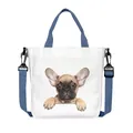 Canvas tote bag with cute French Bulldog print and adjustable blue crossbody strap - Cinnamoroll