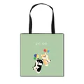 Sac fourre-tout en toile vert clair avec imprimé Shiba Inu et anses tissées noires - Vert Clair Shiba Inu Ballon