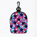 Draagbare hondensnoepjes tas met kleurrijk geometrisch sterpatroon en zwarte clip - Geometrische Pentagram Patchwork / Ovaal