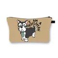 Dachshund pattern cosmetic bag featuring a dog in a tie with I Am A Gentleman text - Terrier with Glasses and Tie Illustration with I AM A GENTLEMAN Text (20)