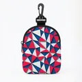 Draagbare hondensnoepjestas met rood-blauw geometrisch motief en stevige haak - Rood Blauw Wit Geometrische Driehoek / Ovaal