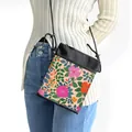 Floral mini crossbody phone bag with adjustable black strap and vintage flower pattern - Yellowish Background Pink Orange Floral (15)