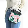 Mini floral crossbody phone bag with artistic pink flower print and adjustable strap - Artistic Pink Floral (10)