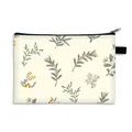Floral makeup bag in cream with yellow floral pattern and black zipper closure - Beige Berry (21)