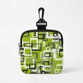Draagbare hondensnacktas met groene geometrische print en haak voor hondentraining - Groene Onregelmatige Kaders / Vierkant