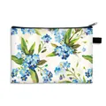 Large capacity floral makeup bag with blue forget-me-not pattern and zipper closure - Forget-me-not (22)