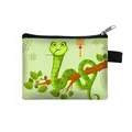 Mini portamonete in tela con stampa a serpente cartoon e chiusura lampo con asola - Serpente di Ramo Verde (11)