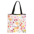 Floral print tote bag with colorful flower patterns and black durable handles - Abundant Flowers