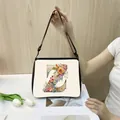 Minimalist polyester tote bag featuring floral letter Z print and black shoulder strap - Z26 (Letter Z)