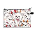 Large capacity portable makeup bag with cute cartoon poodle prints and black zipper closure - Cute Poodle Pattern (03)