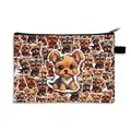 Portable Yorkshire Terrier print makeup bag with large capacity and sturdy handle - Yorkshire Terrier Sticker Style (05)