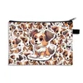 Large capacity dog pattern makeup bag with cute cartoon prints and zipper closure - Big Head Puppy Style (08)