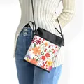 Mini floral crossbody bag with colorful flower patterns and black adjustable rope strap - Multicolor Pastoral Floral (17)
