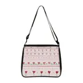 Minimalist canvas shoulder bag featuring red heart graffiti and adjustable black strap - Large / Heart Bow Graffiti (06)