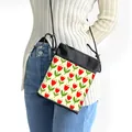Mini floral phone bag with vintage red tulips pattern and black crossbody strap - Red Tulips and Green Leaves (18)
