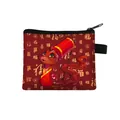 Porte-monnaie serpent rouge avec motifs dorés et fermeture éclair pour le Nouvel An chinois - Serpent Dessin Animé Motif Fu Rouge (26)