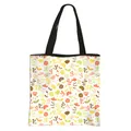 Floral print polyester tote bag with yellow flowers and black handles for women - Yellow Orange Rural Floral (14)