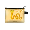 Petit porte-monnaie serpent jaune de dessin animé avec fermeture zippée pour enfant - Serpent Dessin Animé Ondulation Jaune (06)