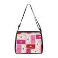 White crossbody bag with romantic red heart envelope print and adjustable strap - Large / Heart Envelope Illustration (11)