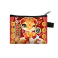 Porte-monnaie serpent rouge avec fermeture dorée et motifs de chance pour le Nouvel An 2025 - Serpent Doré Dansant Rouge (05)