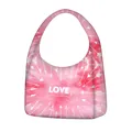 Plüsch-Tragetasche in Rosa-Aquarell mit LOVE-Aufschrift und Pfeilmuster für Damen - LOVE Aquarell Textur (17)