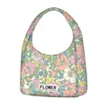 Bolso de lona con motivos florales coloridos y correas de hombro para uso diario - Floral Mixto Rosa Amarillo (Estilo 6)