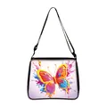 Chic shoulder bag featuring a vibrant artistic butterfly print with black adjustable strap - Liquid Spray Art Butterfly (17)