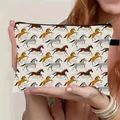 Neceser de gran capacidad con estampados de caballos y cierre de cremallera - Caballos Corriendo Estampado Completo Estilo (02)
