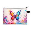 Draagbare cosmetische tas met vlinderprint, verfspatten en zwart zijhandvat voor dames - Verfspat Dynamische Vlinder (16)