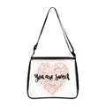 White crossbody heart bag with pink glitter heart and You are sweet slogan - Large / You Are Sweet Pink Heart (26)