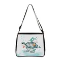 Sac bandoulière tortue en polyester avec imprimé I LOVE TURTLES et lanières noires - Petit / Style Typographie I Love Turtles (03)