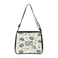 Cute turtle print crossbody shoulder bag with Just a Girl slogan on white background - Cartoon Jellyfish Turtle All-over Print Style (06)