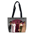 Bolso tote grande de lona con correas negras e ilustración de moda de mujeres africanas - Ilustración de Cita Motivacional (10)