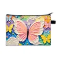 Draagbare make-uptas met kleurrijk vlinder-olieverfpatroon en 3D-textuurafwerking - Impasto Olie Textuur Vlinder (24)