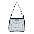 Cute sea turtle print shoulder bag with adjustable black strap and blue ocean pattern - Blue And White Marine Elements Style (08)