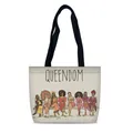 Bolso tote minimalista de lona con estampado Queendom e ilustraciones femeninas - Ilustración de la Serie Queendom (04)