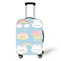 Copertura elastica per valigia con arcobaleno e coniglio su sfondo blu chiaro - Taglia S (18-21 Pollici) / Coniglio Carino Arcobaleno (04)