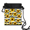 Crossbody phone bag with sunflower print, black stripes, and adjustable rope strap - 01-Sunflower Stripes Style